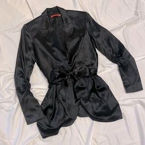 Alice + Olivia Silky Black Tulip Jacket